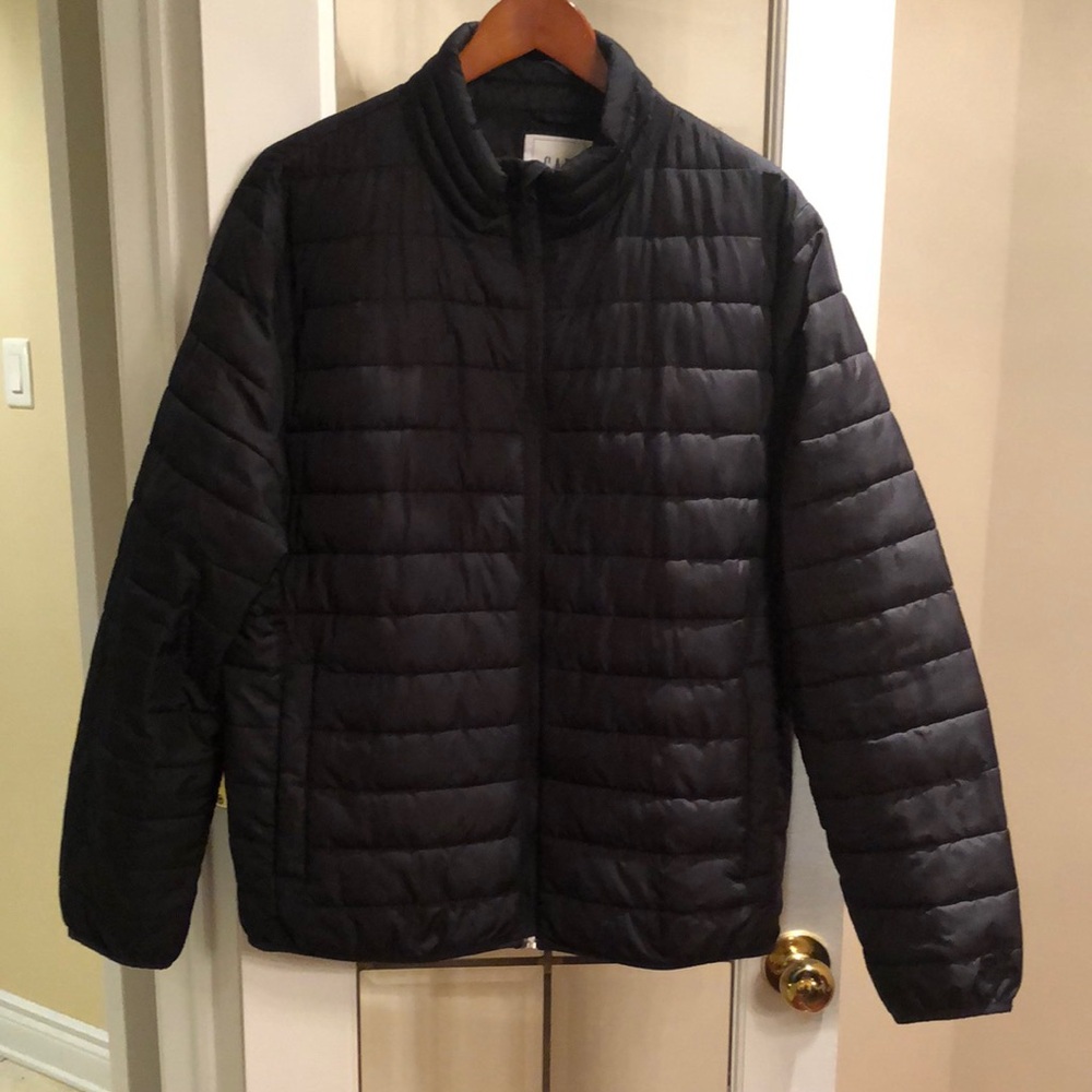 Men's Black Quilted Packable Jacket - Lightweight Insulated Coat
